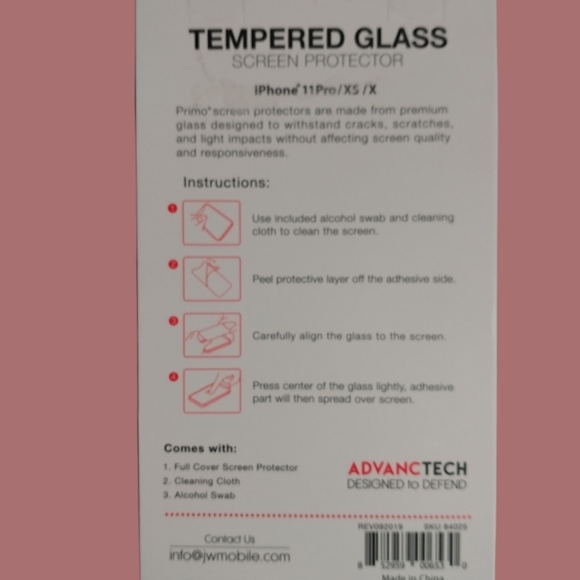 Primo Tempered Glass Screen Protector For iphone 11 Pro, XS & X - Picture 2 of 3